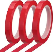uxcell Whiteboard Tape 12mm x 66m Pinstripe Graphic Chart Line Grid Marking Tapes for Classroom Office Dry Erase Board Art, Red, Pack of 3