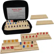 Rummy Cube 6 Player Edition with 6 Wooden Racks/Trays, 160 Rummy Cube Game Set w
