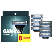 Gillette Mach3 Men's Razor Blade, 3-Blade Technology, Refills 8 Count