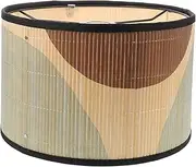 Gogogmee Rustic Bamboo Drum Lamp Shade Vintage Cover for Room Restaurant Hotel Pendant Lampshade Unique Design for Cozy Home Decor