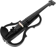 Labymos 4/4 Violin Full Size Set Carbon Fiber Professional Silent Electric Violin for Beginners Students School Learners Shoulder with Headphones Connecting Cables Shoulder Pads Violin Kit