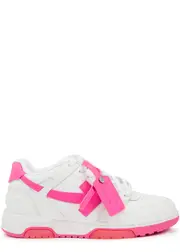 Off-white Out Of Office Leather Sneakers - Pink And White - 8 8