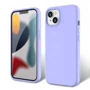 ZUSLAB Liquid Silicone Case for iPhone 13 6.1" 2021 Anti-Scratch Gel Rubber Shockproof Full Protection Soft Microfiber Lining Cover - Purple