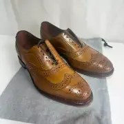 Allen Edmonds McAllister NEW 8.5 Wingtip Oxford Dress Shoe Walnut Brown Leather