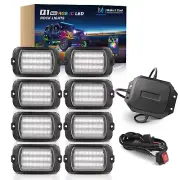 MICTUNING Q1 MAX RGB+IC LED Rock Lights,8 Pods Chasing Underglow Neon Light
