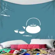 A Nice White Teapot 3D Wall Hang Cloth Tapestry Fabric Decorations Decor