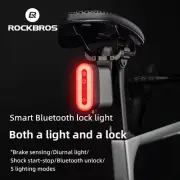 ROCKBROS Bike Rear Light Smart Bluetooth Lock Light Waterproof Type-C Charging