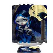 Poe the Whispered Word Lenore Raven Gothic Girl Shower Curtain