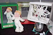 Sparkly Snow Angel 7 1/4" x 5" and Light-up Star Tree Topper 8" x 7" X420