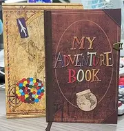 My Adventure Book Scrapbook Photo Album 164 Pages Retro Style Embossed Leather Hardcover Journal Travel Diary,DIY Handmade Memory Book for Couples,Anniversary,Wedding,Valentines Day Gifts