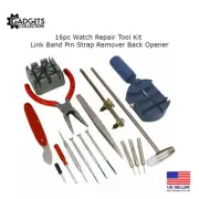 16pc Watch Repair Kit Band Pin Strap Link Remover Back Opener