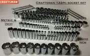 CRAFTSMAN 122 pc 1/4 3/8 1/2 Dr SAE METRIC MM 6pt 12pt ratchet wrench socket set