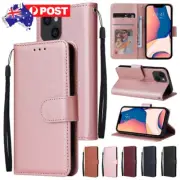 For iPhone 16e 16/15/14/13/12/11 Pro Max 8 Plus Case Leather Wallet Flip Cover