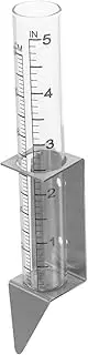 Kisangel 1Set Outdoor Rain Gauge with Stainless Steel Stand Practical Rain Measuring Tool for Lawn Patio and Garden Use