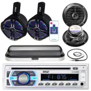 Marine 6.5" LED Tower Speakers, 6.5" Speakers,Bluetooth USB Radio,Antenna, Cover