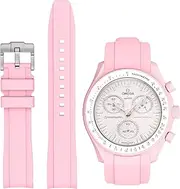 [Stanchev] Strap for Omega x Swatch MoonSwatch 20 mm, Soft Silicone Replacement Strap for Swatch Omega Moonswatch Speedmaster Watch, Seamless Curved Moonswatch Swatch Strap for Men and Women