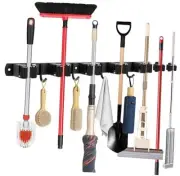 Broom Holder Wall Mount, Mop and Broom Organizer Wall Hanging, 5 Clamps and 4