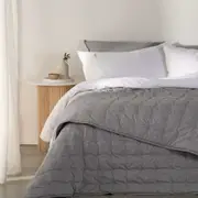 Canningvale Classic Vintage Cotton Bedding Coverlet Smokey Grey Melange