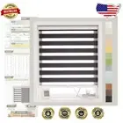 Personalized Cordless Zebra Blinds – Black Semi-Sheer Roller Shades, 20-105 in