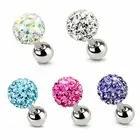 1 Pcs Rhinestone Stud Earrings Punk Double Stainless Steel Earring Ear Piercings