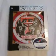 Sun Time Texas Tech 12" Quartz Wall Clock Black Battery Operated NCAA Licensed
