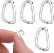 PLIGREAT 4 Pcs 925 Sterling Silver Pendant Clasp, Necklace Clasps and Closures Rings Connector Carabiner Necklace Shortener Spring Bail Clasp for Women Necklaces Bracelets Jewelry Making