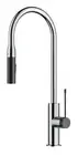 Chrome & Matt black Pull Out Kitchen/Laundry Mixer With 2 Function Head