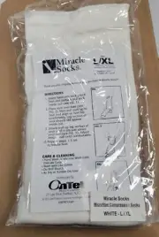 Miracle Socks Microfiber Compression Socks White -L/XL (One Pair)