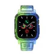 ZUSLAB Apple Watch Series 8 7 6 5 4 3 2 1 SE Tough Bumper Case Band Strap 38mm 40mm 41mm - Yellow / Blue