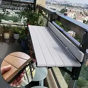 Foldable Balcony Hanging Table for Railings - Outdoor Bar Table, Patio Side Table, Space Saving Serving Desk, 80*26C