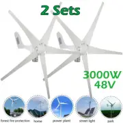 [2 Packs] 3000W Wind Turbine Generator DC 48V MPPT Charge Controller Home Garden