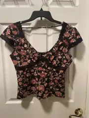 Almost Famous junior bustier all over floral print crop top available in L