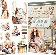 [YagCu] Journaling Sticker Book, Reading and Writing Scrapbook Stickers, Junk Journal Supplies, Pre-Cut Aesthetic Scrapbooking for Women, Collage Decorative Ephemera Bullet Planner DIY Arts