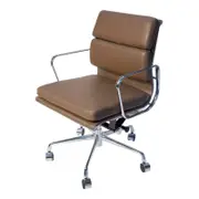 SK Designer Living | Replica Eames Mid Back Soft Pad Management Desk / Office Chair | Brown