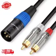 Unbalanced Dual RCA to XLR Male Y Splitter Patch Microphone Cable 1 XLR Male ...