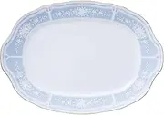 [Noritake] T9544A/1507 Oval Plate, 14.4 inches (36.5 cm), Racewood Gold, Blue, Fine Porcelain