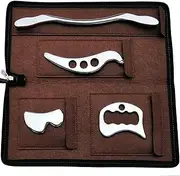 Stainless Steel Gua Sha Muscle Scraper Massage Tool IASTM Tool Set of 4 Picese for Soft Tissue Therapy and Reduce Arms,Back, Legs, Shoulder Muscle Pain