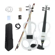 16 Inch 4 String Electric Viola in White with Free Case Bow and Accessories