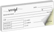 Receipt Book, Made in USA - 2.75X6 Pocket Size 2-Part Carbonless, Cute Handheld