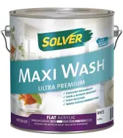 SOLVER 4LITRE INTERIOR MAXI-WASH-FLAT WHITE COLOR PAINT