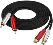 Mijradge 2 RCA Extension Cable 2 RCA Male to 2 RCA Female Extension Cable Gold-Plated 2 RCA Stereo Audio Extension Cable 2 RCA to 2 RCA Cable for Speakers, Amplifiers, Home Theater, RA3501 (1.8m)