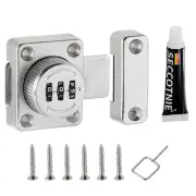 Cabinet Password Latch Combination Lock Safety Lock with Glue Silver
