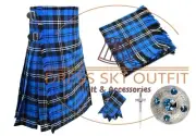 Scottish Traditional 8 yard Ramsey blue tartan Kilt & Accessories for Men's