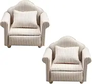 TOYANDONA Miniature Sofa Couch Model 2pcs 1:12 Scale Realistic Decor Detailed for Boys and Girls Adults