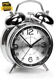 Super Loud Alarm Clock for Heavy Sleepers Adults Twin Bell Retro 4 Inch Silent N