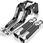 WILRAY for Y&amaha TW125 1999-2004 Motorcycle Adjustable Brake Clutch Levers Handlebar Grips Ends TW 125 2000 2001 2002 2003 1999 2004