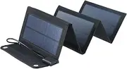 Solar Panel, 20W Solar Charger Foldable Solar Panel with USB Ports Waterproof Camping Travel Black