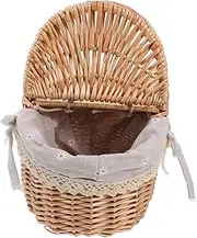 PHENOFICE Handmade Wicker Picnic Basket with Blanket Vintage Outdoor Storage Basket Lightweight and Spacious Design for Picnics Bbqs Camping and Garden Gatherings