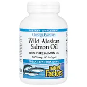 Natural Factors, OmegaFactors, Wild Alaskan Salmon Oil, 1,000 mg, 90 Softgels