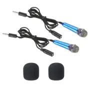 Mini Microphone Portable Vocal Microphone Blue for Singing 2Pcs